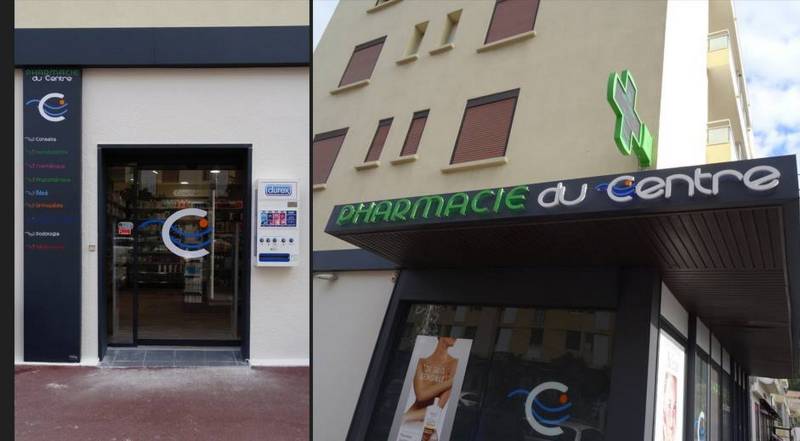 enseigne lumineuse et croix de pharmacie carry le rouet