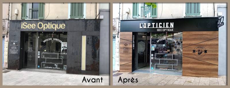 habillage de façade opticien avignon