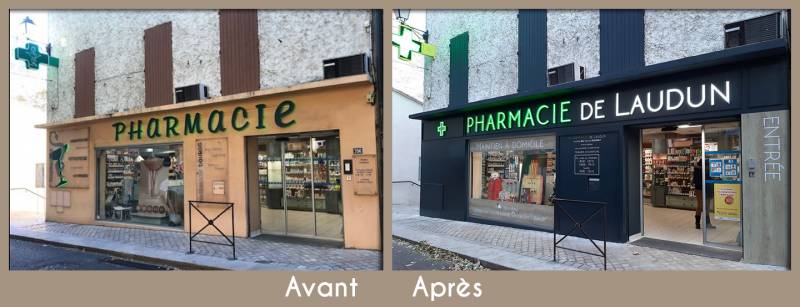habillage de façade pharmacie avignon