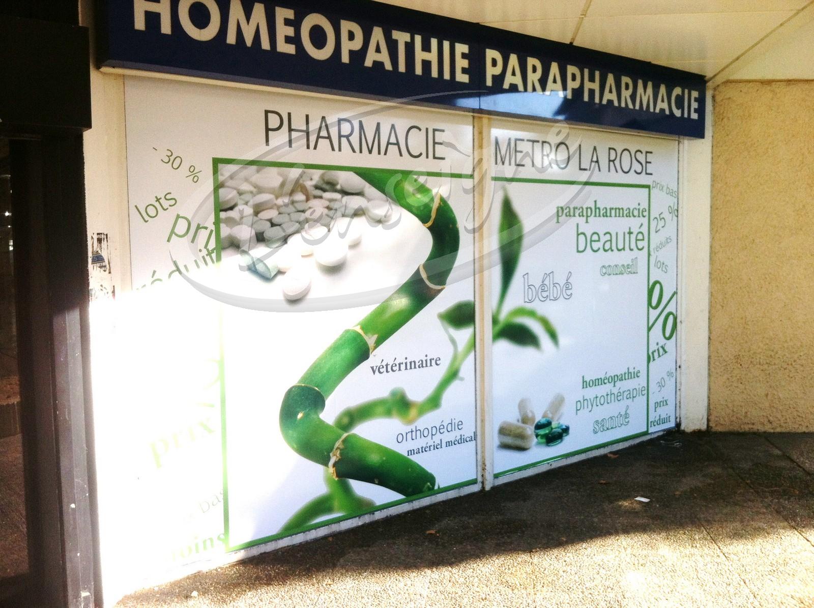 façade avant de pharmacie adhésif numérique marseille