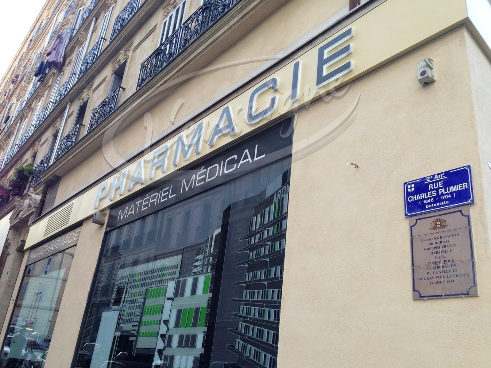 Enseigne lumineuse Pharmacie de la Croix Blanche Bouches du Rhone