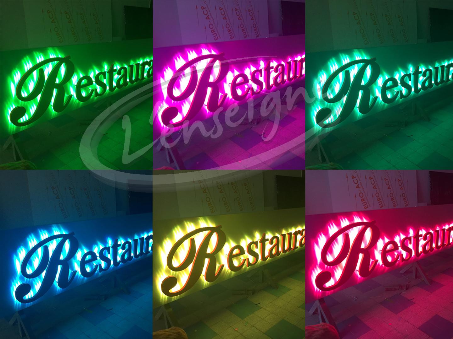 enseigne de restaurant lumineuse nimes