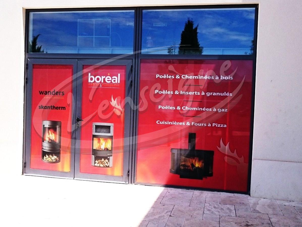 Covering vitrine plan de campagne